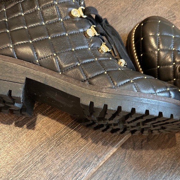 Women’s Winter 275 Central Quilted & Rhinestone Black Leather Boots Sz 9 NWOT - Picture 5 of 10